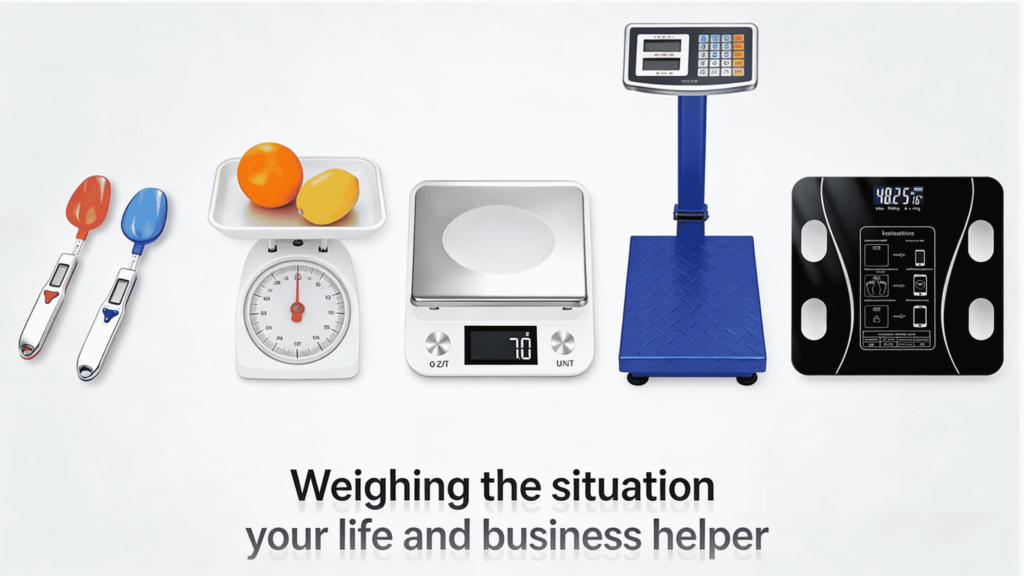 Kitchen scales, weighing scales, and commercial scales